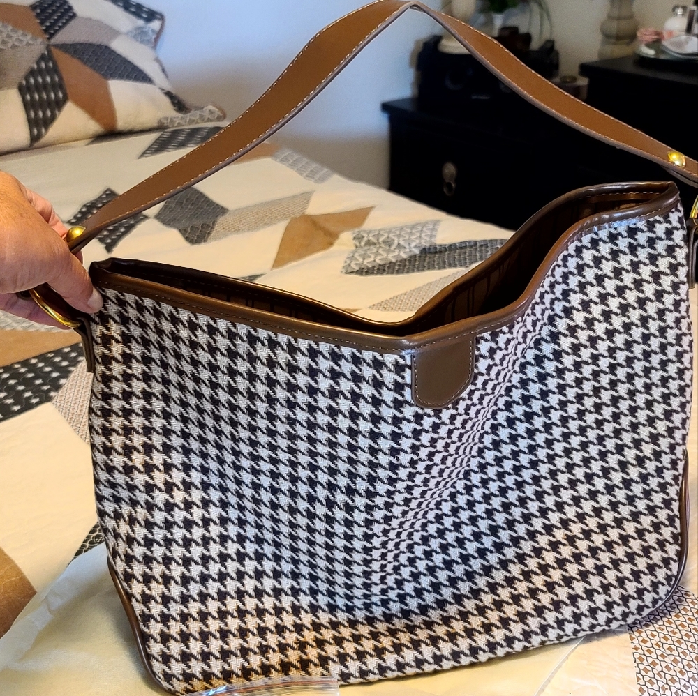 Houndstooth Pattern Tote/Shoulder Bag. - image 3